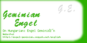 geminian engel business card